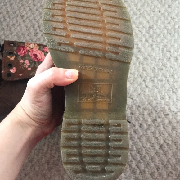 Dr. Marten’s Triumph 1914 Brown Leather brown floral Boot tall 6 37 - Picture 3 of 5